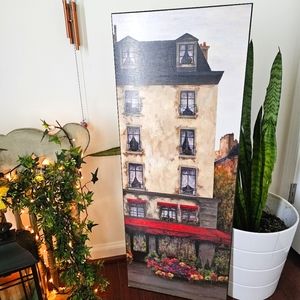 Flowers on the Boulevard III Wood Print Artwork by Montserrat Masdeu 36" x 14"